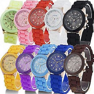 Relogio  Feminino Em Pulseira Silicone Geneva v