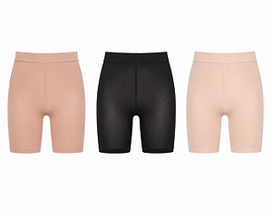 Kit 3 Shorts de Meia Conversível - Salmão Claro, Chá e Preto