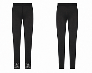 KIT MEIAS LEGGINGS – Preta Lisa + Preta com Renda