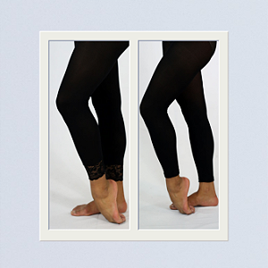 KIT MEIAS LEGGINGS – Preta Lisa + Preta com Renda