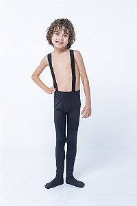 Malha com suspensório kids - Preta