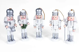 Kit com 5 Quebra Nozes - Prata e Branco (12,5cm)