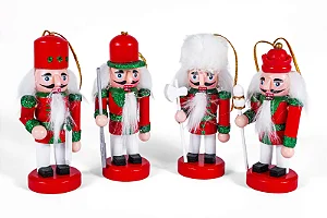 Kit com 4 Quebra Nozes - Vermelho e Verde com Glitter (10cm)