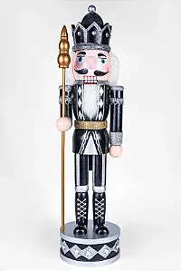 Quebra Nozes - Soldado Preto com Prata (38cm)