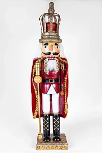 Quebra Nozes - Soldado Coroa Dourada Com Glitter (42,5cm)