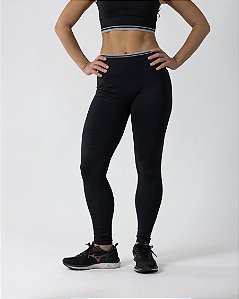 Calça Legging Gargô Fitness - Preto com detalhes Cinza - SEAMLESS