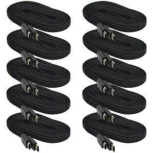 KIT 10 CABOS HDMI TRANÇADO 4K 1,5 METROS