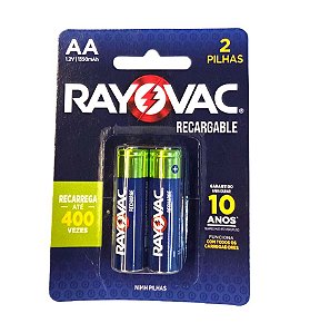 PILHA RECARREGAVEL ECO 1500 CICLOS AA (PEQ) CTA C/2 55802 RAYOVAC