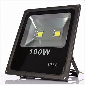 LUMINARIA REFLETOR LED 100W BRANCO FRIO 6500K BIVOLT