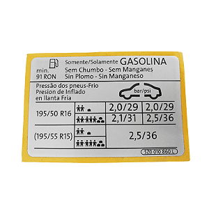 ETIQUETA PRESSAO 5Z0010000E / 5Z0010860L