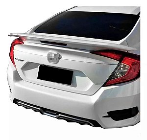 AEROFOLIO TRASEIRO BRANCO ALTO COM LED HONDA CIVIC G10 MODELO RS 2017 2018 2019 2020 2021