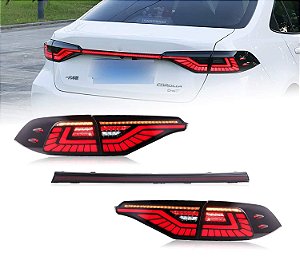 KIT (5 peças) LANTERNA TRASEIRA FUME FULL LED TOYOTA COROLLA 2020 2021 2022 2023 2024