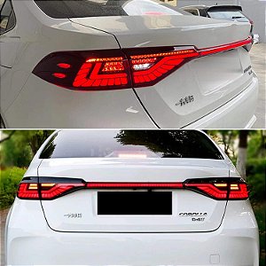 KIT (5 peças) LANTERNA TRASEIRA VERMELHA FULL LED TOYOTA COROLLA 2020 2021 2022 2023 2024