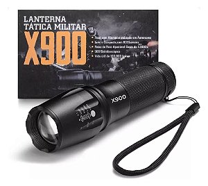 LANTERNA X900 XC900 TÁTICA MILITAR CAMPING RECARREGÁVEL