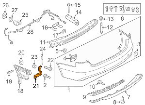 GUIA SUPORTE MENOR PARACHOQUE TRASEIRO AUDI A4 2007 2008 2009 2010 2011 2012