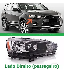 FAROL DIANTEIRO OUTLANDER 2010 2011 2012 2013