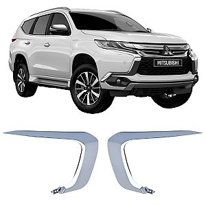 PAR FRISO / MOLDURA SUPERIOR CROMADA DIANTEIRO MT PAJERO SPORT 2019 2020