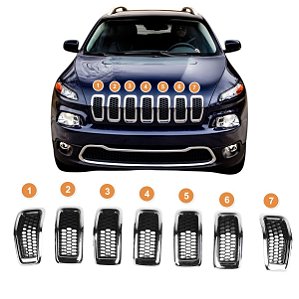 GRADE CROMADA PARACHOQUE DIANTEIRO JEEP CHEROKEE 2014 2015 2016