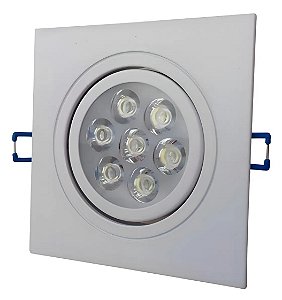 SPOT LED QUADRADO EMBUTIR BRANCO FRIO 7W 6000-6500K MPG THD F804