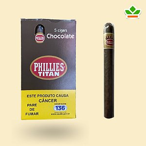 CHARUTO PHILLIES TITAN CHOCOLATE | Caixa de 10 Carteiras c/ 5 Charutos
