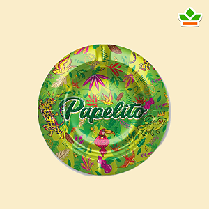 CINZEIRO PAPELITO FAUNA E FLORA VERDE METAL