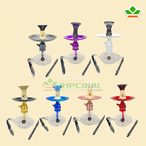 NARGUILÊ COMPLETO | BASE + STEAM + ROSH + MANGUEIRA + PEGADOR + PRATO