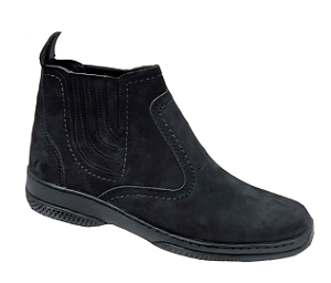 Bota Masculina Casual Cor Preto Botina Couro Nobuck Legitimo Original Solado Borracha Costurado Botinha Country Resistente Forte Referencia 2520 Marca Campolina