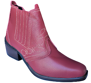 Bota Country Cowboy Vaquejada Cavalgada Masculina Cor Vermelho Vermelha Botina Couro Legitimo Original Solado Costurado 3636 Marca Campolina