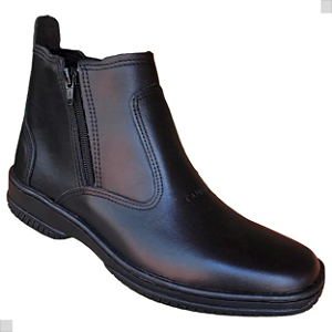 Bota Masculina Casual Cor Marrom Claro Com Ziper Fecho Couro Legitimo Original Botina Cor Marrom Claro Rato Solado Borracha Costurado Botinha Country Resistente Forte Referencia 2220 Marca Campolina
