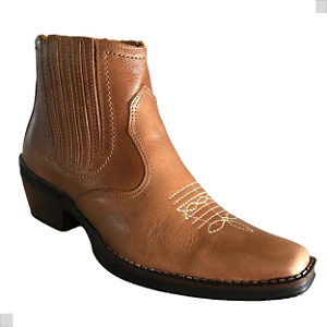 Bota Country Cowboy Masculina Sertaneja Cowboy Vaquejada Cavalgada Peao de Rodeio Botina Em Couro Legitimo Original Marca Campolina Salto Carrapeta