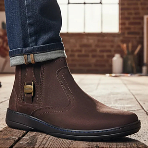Bota Social Botina Masculina Couro Legitimo Solado Costurado Marca Campolina 1020