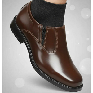Sapato Social Masculino Couro Legítimo Marrom Com Zíper Solado Borracha Costurado Meia Bota Campolina 5035
