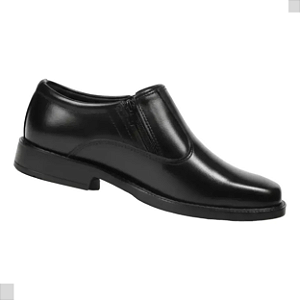 Sapato Social Masculino Couro Legítimo Preto Com Zíper Fecho Solado Borracha Costurado Meia Bota Campolina 5035