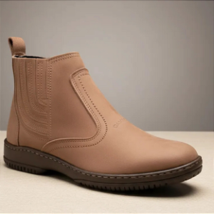 Botina Masculina Casual Marrom Claro Couro Legítimo Original Bota Country Solado Borracha Costurado Resistente Forte Modelo 2520