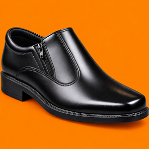 Sapato Social Masculino Couro Legítimo Preto Com Zíper Fecho Solado Borracha Costurado Meia Bota Campolina 5035