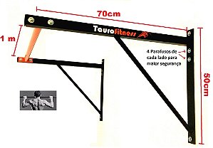 Barra Fixa Profissional De Parede 1 Metro x 70 cm Crossfit Costas