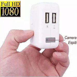 Carregador Espião Filmadora De Parede Sensor Movimento Audio/video Hd