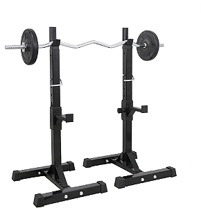 Cavalete Regulável Agachamento Supino Academia  Reforçado Profissional 1m a 1.70m Par Taurofitness