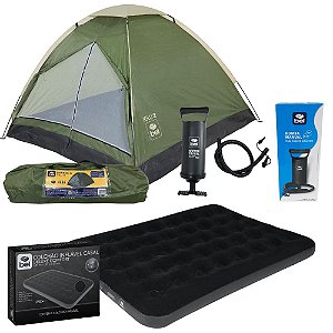 Kit Barraca Bel + Colchão Casal Bel e Bonús (Bomba de Ar Manual)