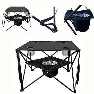 Mesa Ultra Leght Preta - BEL  70 cm x 70 cm x 61 cm