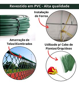 Arame revestido com PVC Verde BWG 12 1 kg VONDER