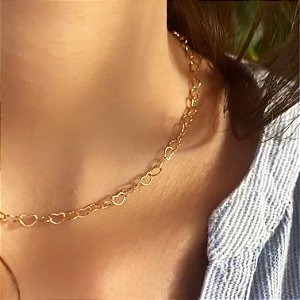 Gargantilha de corações 45cm