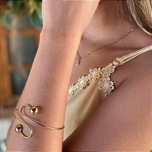 Bracelete orgânico duas esferas ao meio