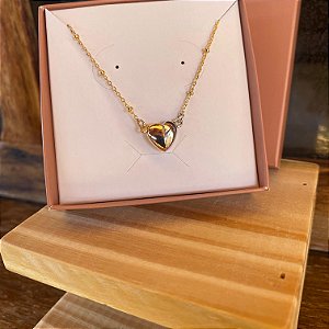 Pulseira coração dois ouros