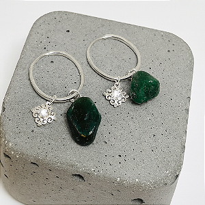 ARGOLA OVAL QUARTZO VERDE / SAÚDE