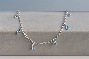 CHOKER ZIRCÔNIAS AZUL