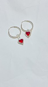 ARGOLA CORAÇÃO VERMELHO