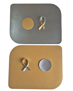 Jogo Americano Retangular Dourado e Prata