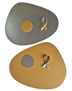 Jogo Americano Orgânico Dourado e Prata