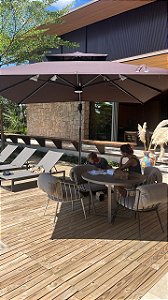 OMBRELONE GUARDA SOL COM LED 3X3M BASE DE 150 LITROS